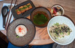Five plate vegan set menu at Izakaya Restaurant & Lounge Bar in York