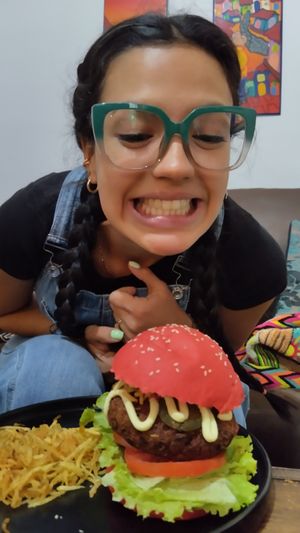 Vegan Burger... at Om Healthy Food in Caracas