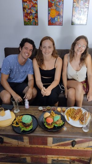 Monster Burger, Trío y Hotdogs at Om Healthy Food in Caracas