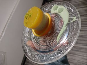 Multi-layered fruit jelly with chocolate sauce at De Otter in Leiden