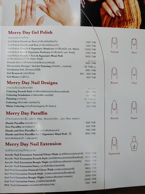 Pricing , March 2023 at Merry Day Nail Care in Bangkok