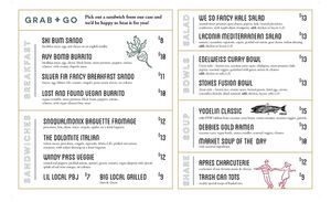 Cafe menu  at Laconia Market & Cafe in Snoqualmie Pass