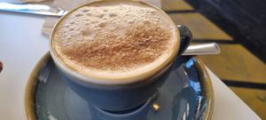 Chai latte with coconut milk at Keystone Coffee in North London