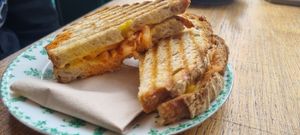 Kimchi and cheese toastie at Keystone Coffee in North London