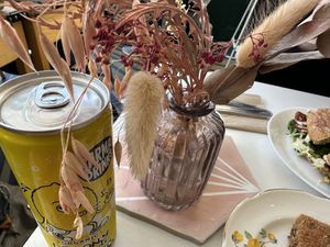 table  at Keystone Coffee in North London