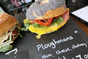 cheese bagelburgersandwich 🥯  at Keystone Coffee in North London