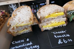 cheese sandwich  at Keystone Coffee in North London