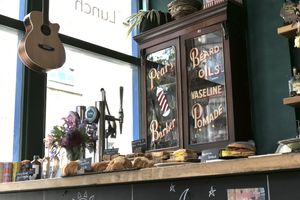 inside  at Keystone Coffee in North London