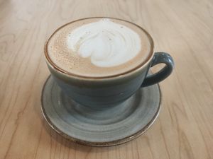 Oat milk cappuccino at ChapiYork in Bogota