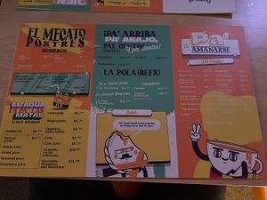 Menu  at ChapiYork in Bogota