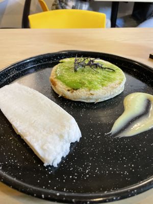 Arepa and cheese- yum!   at ChapiYork in Bogota