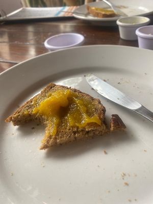Mango jam on toast - heavenly  at Potheads Pueblo in Tulum
