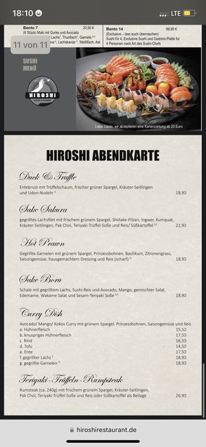   at Hiroshi Restaurant in Frankfurt