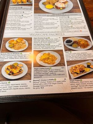 just a few of the vegan options available (this is NOT the entire vegan menu) at Seven Mile Cafe in Mesquite