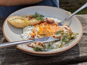 Turkish eggs at MISTÅL Kitchen in Otley