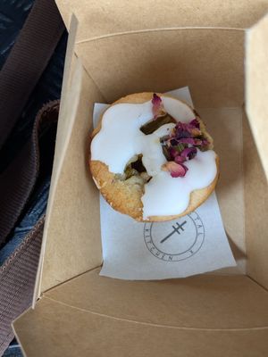 Rhubarb and rose cake - Vegan at MISTÅL Kitchen in Otley