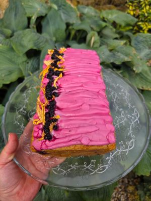 Lemon and Blueberry (All cakes are made on site in our bakery) at MISTÅL Kitchen in Otley