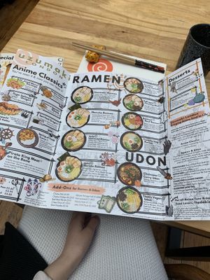 The menu  at Uzumaki  in London