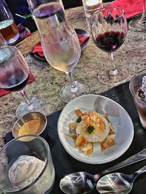 Previous vegan dessert sampler with dessert wine flight   at VINIA Wine & Kitchen in Winter Park