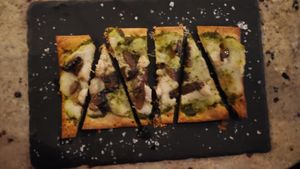 Flatbread Al Funghi at VINIA Wine & Kitchen in Winter Park