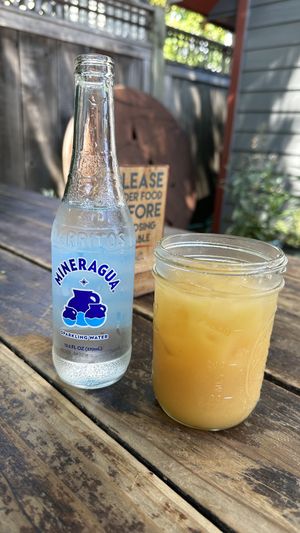Agua fresca and mineral water   at Tacovore in Eugene