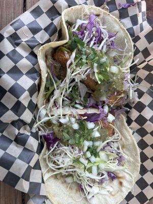 Crispy tofu tacos   at Tacovore in Eugene