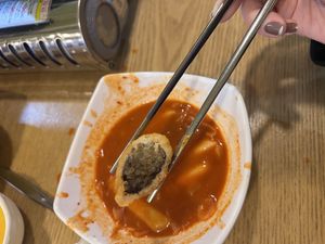 Ordered extra of these!! Sooo addictive and delicious   at Hotpot Tteokbokki Deokmiga Ewha Womans University - 전골떡볶이 덕미가 이대본점 in Seoul
