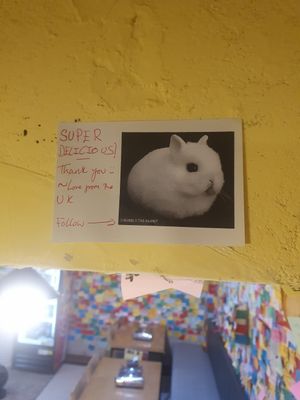 Left a note :) at Hotpot Tteokbokki Deokmiga Ewha Womans University - 전골떡볶이 덕미가 이대본점 in Seoul