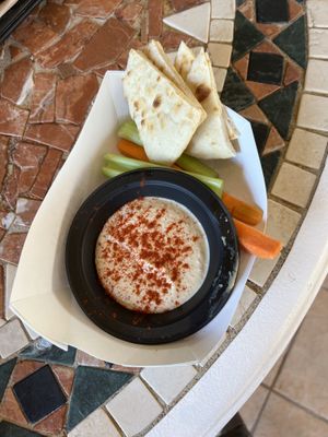 Hummus and veggies  at Universal Studios - Doc Sugrue's Desert Kebab House  in Orlando