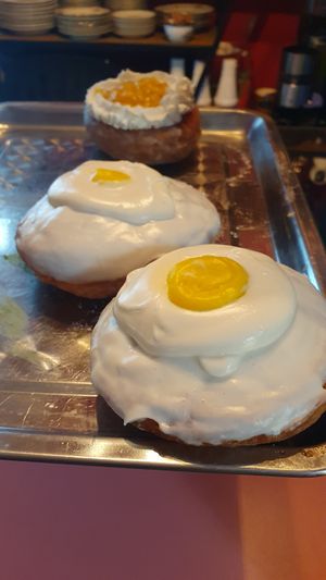 All the donuts on display at Stricha in Tbilisi