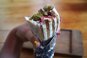 Falafel wrap (16GEL). Delicious & fast food!  at Stricha in Tbilisi