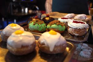 Some donuts on display. at Stricha in Tbilisi