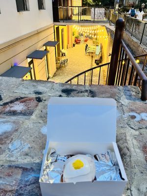 Outside seating area   at Stricha in Tbilisi