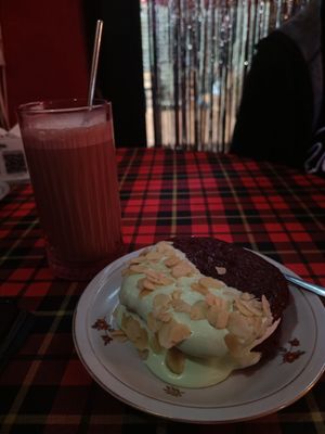 Red velvet pie with berries at Stricha in Tbilisi