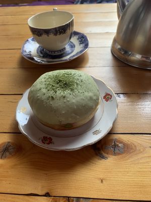 Berries & matcha donut  at Stricha in Tbilisi