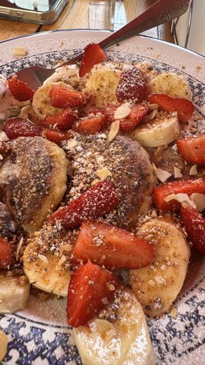 Tofu syrniki  at Stricha in Tbilisi