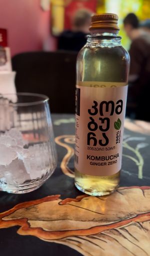 Locally brewed Kombucha   at Stricha in Tbilisi