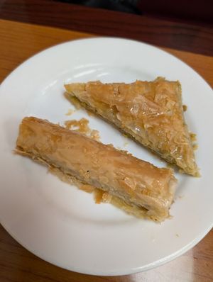 Vegan desserts ... Almond and pistachio at Sahara Middle Eastern Eatery in Albuquerque