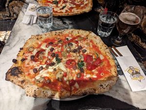 Ortolana vegan pizza at L' Antica Pizzeria Da Michele in North West London