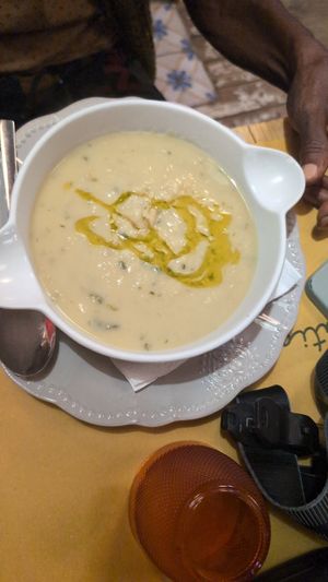 Delicious Fava Bean Soup! at A Putia in Siracusa