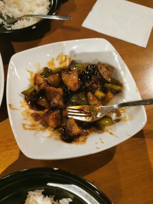 Potato, aubergine and green pepper at Star Chinese Restaurant  in Swansea