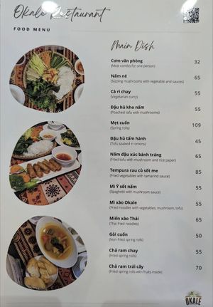 Menu at Okale in Nha Trang