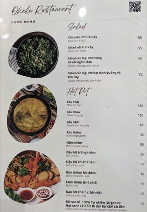 Menu at Okale in Nha Trang