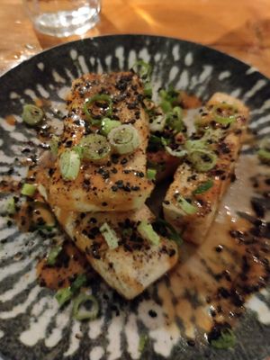 Braised home made tofu with Chinese spices at Osteria in Bolla in San Luca