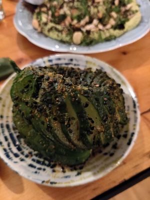 Shichimi togarashi cucumber at Osteria in Bolla in San Luca