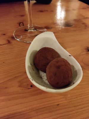 Chocolate truffles at Osteria in Bolla in San Luca