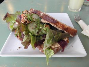 Hummus sandwich @ Kunst en Eerlijke Koffie - Utrecht at Kunst en Eerlijke Koffie in Utrecht