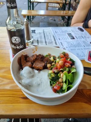 Seitangyros. Really good! at Cafe Miller in Hamburg