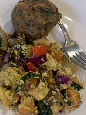 Curry scramble and sausage frittata  at Boots Bakery & Lounge in Spokane