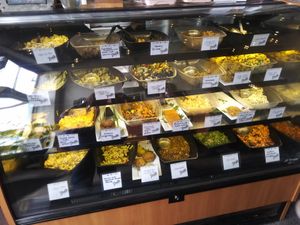 Deli case, everything I saw was vegan at Boots Bakery & Lounge in Spokane